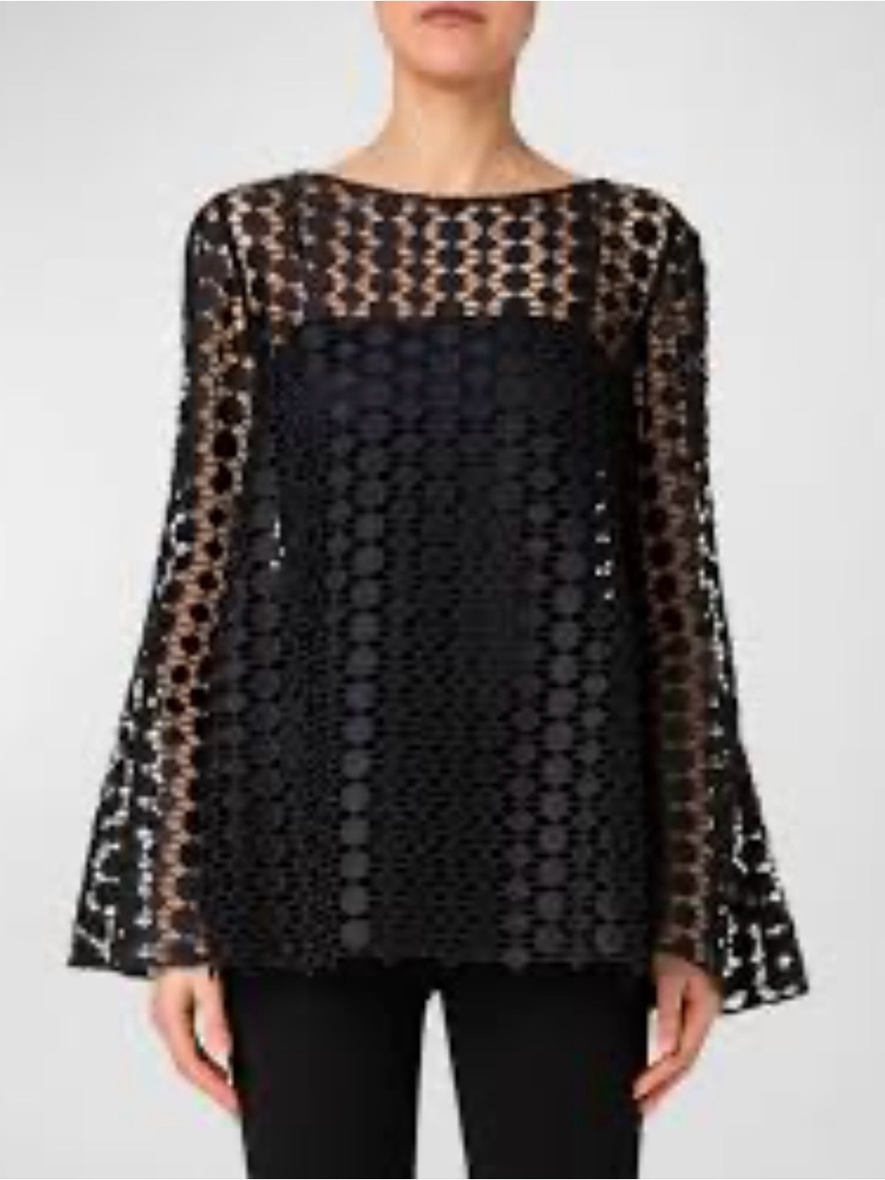 BOHO NAVY BLUE COTTON CROCHET LACE TOP